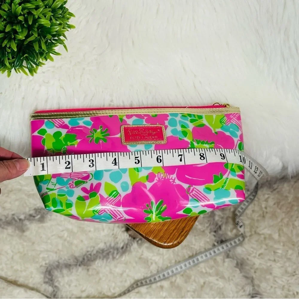 Lilly Pulitzer by estee Lauder Pink and Green Floral Bag
